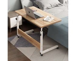 SOROH |Mobiele Bureau - Laptop bijzettafel - Sta bureau voor laptop tafel voor thuis - Bureau Op Wielen - thuiskantoor - (80cm * 40cm) | Laptoptafel | voor laptop, tablet boek of ontbijt op bed | Bedtafel | Tablethouder | Inklapbaar | Onbijttafel |