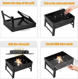 StayPowered BBQ - Draagbare Inklapbare Campingbarbecue - Draagbaar - Roestvrij - Geniet overal van de Perfecte Grillervaring! - Levering Sneller dan Aangegeven! — thumbnail 5