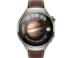 HUAWEI Watch 4 Pro Classic - Brown Leather Strap - Titanium van ruimtevaartkwaliteit - 1 minuut gezondheidsoverzicht met 7 punten - Compatibel met Android & iOs