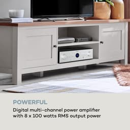 Auna Versterker, HiFi stereo mini-versterker, HiFi-versterker met bas- & treble-regelaar, 4-kanaals audioversterker, Stereo-versterker met afstandsbediening & AUX-ingang, AV-receiver — thumbnail 2