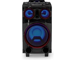 Nedis Bluetooth Party Speaker - Maximale batterijduur: 6.5 uur - 120 W - Handgreep - Feestverlichting - Equalizer - Zwart