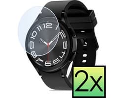 Screenprotector - 2 Stuks - Geschikt voor Samsung Watch 6 Classic 47 mm - Extra Sterk - Tempered Glass - Gehard Glas - Beschermglas Screen Cover - Bescherm Protector voor Smartwatch