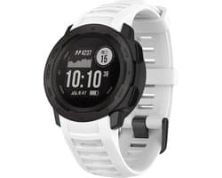 Strap-it Siliconen smartwatch bandje - geschikt voor Garmin Instinct 1 / Garmin Instinct 2 - wit