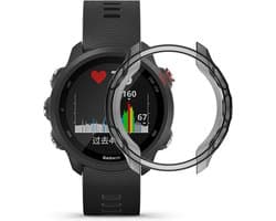 Strap-it TPU case - bescherm hoesje geschikt voor Garmin Forerunner 245 / 570 - 42mm (Music) (transparant-zwart)