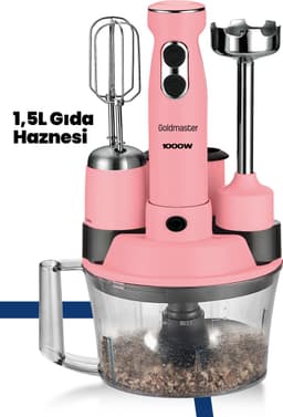Goldmaster ELENAMAX - GM-7239P - Staafmixer - RVS - Keukenmachine - Keukenrobot - Blender Smoothie - Pink - Roze — thumbnail 5