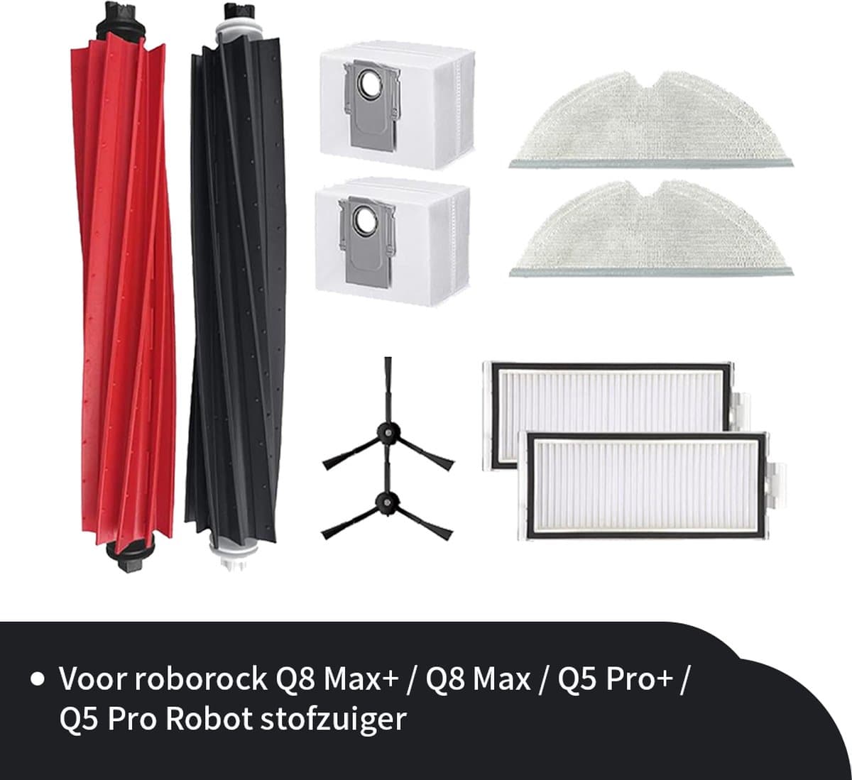 Replacements vervangingsset geschikt voor de Roborock Q8 Max / Q8 Max + / Q5 Pro + / Q5 Pro - 10-delig — afbeelding 1