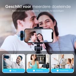 Strolox® Draadloze Microfoon - 2 Stuks - Oplaadcase - Lavalier - Windshields - Dasspeld - Lange Batterij - USB-C/Lightning - Plug & Play — thumbnail 2