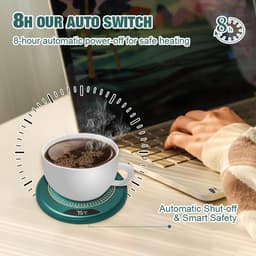 Koffieverwarmer bekerwarmer met 3 temperatuurinstellingen, automatische uitschakeling en bureaudesign – Voor kantoor en thuis, ideaal voor koffie, thee of melk. — thumbnail 4