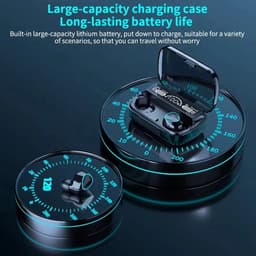 Draadloze Oordopjes Bluetooth 5.1 Hoofdtelefoon - M10 Touch Control Oordopjes Met Microfoon - Mini Powerbank 2000 mAh - Gaming Headset Sport Oordopjes - Zwart — thumbnail 4