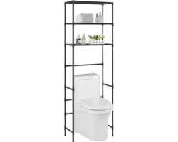 Wasmachine rek - Ombouw - Kast - Opbouwmeubel - Verhoger - Wasmachine meubel - Opbergkast - Ijzer - Zwart