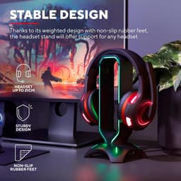 Headsetstandaard met LED-verlichting - Universeel ontwerp - Zwart — thumbnail 3