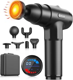 Massagepistool met warmte voor diepteweefselmassage en pijnverlichting - Draagbaar, stil en effectief — thumbnail 1