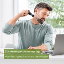 Compact massagepistool voor triggerpointmassage met 3 opzetstukken en 3 intensiteitsniveaus — thumbnail 2