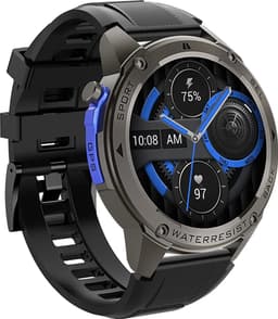 WizBay Premium Select® Smartwatch 1.43 AMOLED - Bellen - GPS - Altitude Luchtdruk Meter - Kompas -AI Voice Assist - Hart Monitor - O2 - Multi Sport Modi - Slaap - Message - Smartwatches - Zwarte Case - Zwarte TPU Band — thumbnail 1