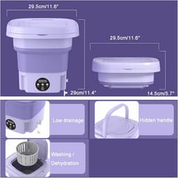 Compacte 8L Mini-Wasmachine en Droger - Opvouwbare Ultrasone Ondergoedwasmachine — thumbnail 2