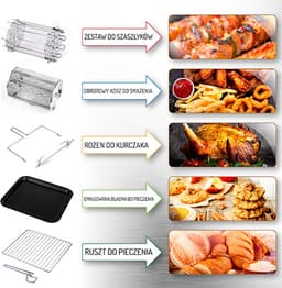 Adler AD 6309 Airfryer Oven - 13L XXL - 2500W - 8-in-1 Functies - Digitaal Touch Display - Inclusief Rotisserie en Accessoires - Zwart — thumbnail 12