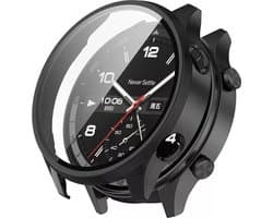 Strap-it Hard case hoesje met screen protector - geschikt voor de OnePlus Watch 2R (zwart)