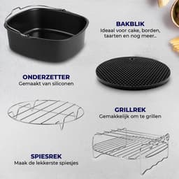 Fentic Airfryer Accessoires – Geschikt voor Airfryer XL en XXL – Met Airfryer Siliconen Bakje – ⌀ 20cm — thumbnail 7