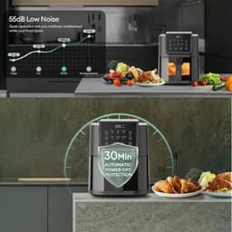 Airfryer XXL - Volume 5 liter - 1500 W - 6-in-1 functie - LED touchscreen - Friteuse - Kijkvenster - Verlichting - Bakken - Grillen - Opwarmen - Drogen — thumbnail 4