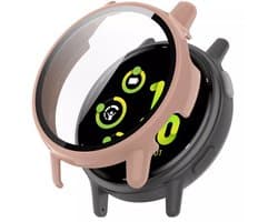 Strap-it hard case hoesje met glas geschikt voor Garmin Vivoactive 5 (zalm roze)