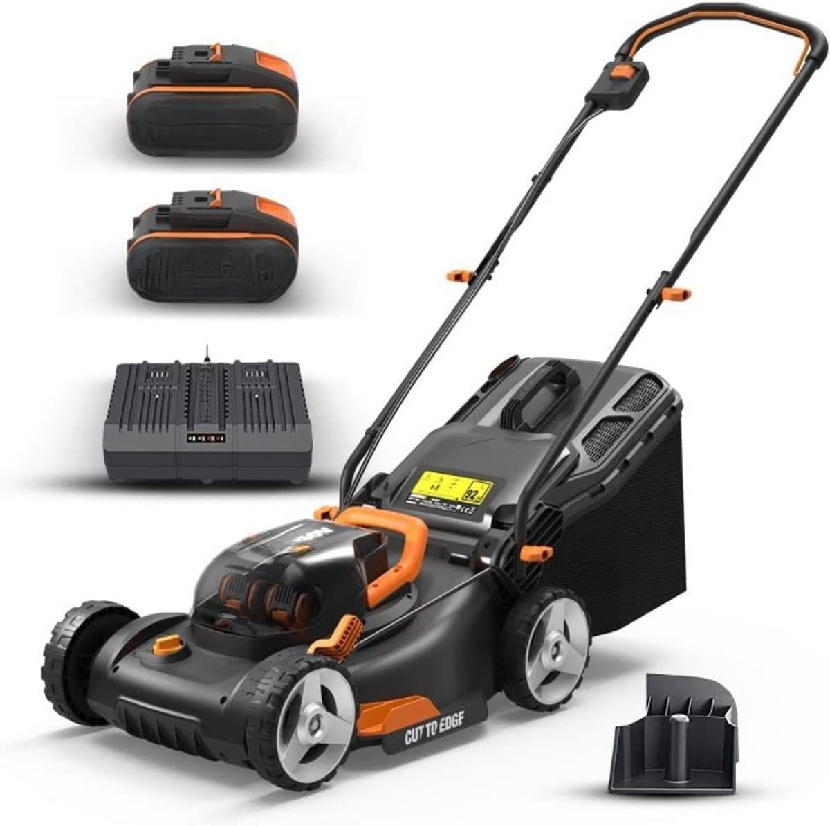 Accugrasmaaier - Professionele Grasmaaiers - Gazontrimmer - Snijbreedte 40 cm - met Mulchfunctie - Krachtige Borstelloze Motor - Zonder Kabel - Accu - Oplader - 40V - Ideaal voor Tuinen tot 500 m² - Zwart — afbeelding 1