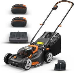 Accugrasmaaier - Professionele Grasmaaiers - Gazontrimmer - Snijbreedte 40 cm - met Mulchfunctie - Krachtige Borstelloze Motor - Zonder Kabel - Accu - Oplader - 40V - Ideaal voor Tuinen tot 500 m² - Zwart — thumbnail 1