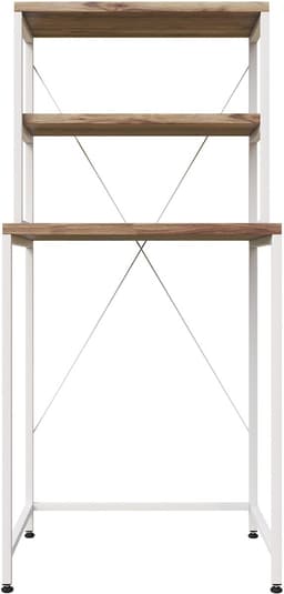 AirSleeperz® wasmachine kast - Droger Ombouw Meubel - Walnoot houtkleur met wit metaal - 3 etages - 50x68x155 cm — thumbnail 2