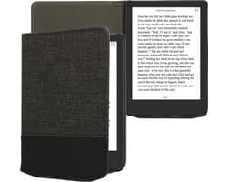 kwmobile hoes geschikt voor Pocketbook Verse / Verse Lite / Verse Pro / Color / Vivlio Light/Light HD - Canvas beschermhoes in antraciet / zwart - Voor e-reader -