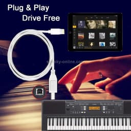 Piano - Elektronische Drum - Midi Keyboard - USB Type B OTG Kabel - 1.5M voor iPhone & iPad - 1 Jaar Garantie — thumbnail 3