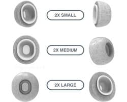 Foam eartips geschikt voor Airpods Pro (2) - licht grijs - 6× Mix (2×S + 2×M + 2×L) - zachte memory foam opzet oortjes - foamigo®