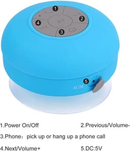 IGOODS Waterdichte Bluetooth Speaker  - met Zuignap - Ingebouwde microfoon - Bluetooth 3.0 - Badkamer & Douche Speaker - Blauw — thumbnail 4