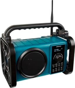 MEDION E66877 DAB+ bouwplaatsradio (robuuste behuizing, spatwaterdicht (IP44), Bluetooth 5.0, PLL FM-radio, LED-werklamp, batterij- en netvoeding) blauw — thumbnail 1