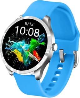 Belesy® Q9 PLUS - Smartwatch Dames – Smartwatch Heren - Horloge - 1.28 inch - Kleurenscherm - Stappenteller - Bloeddruk - Hartslag - 75+ Wijzerplaten – Sporten – Staal - Zilver - Siliconen - Blauw - Kerstcadeau — thumbnail 5