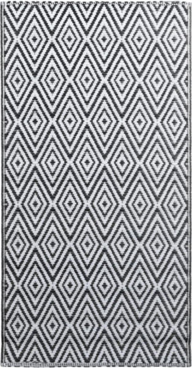 vidaXL - Buitenkleed - ARAKIL - 160x230 - cm - PP - wit - en - zwart — afbeelding 1