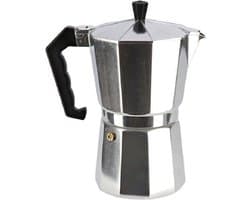 Zilveren percolator voor 3 kopjes koffie 14,5 cm - 150 ml - Koffiezetapparaat - Koffiemaker