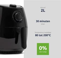 BluMill Mini Airfryer - Compacte Heteluchtfriteuse - Airfyer 2 Personen - 1000W - 2L — thumbnail 6