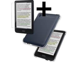 Hoes Geschikt voor Kobo Clara Colour - E-reader Siliconen Case Hoes Siliconen Back Cover Met Screenprotector - Transparant