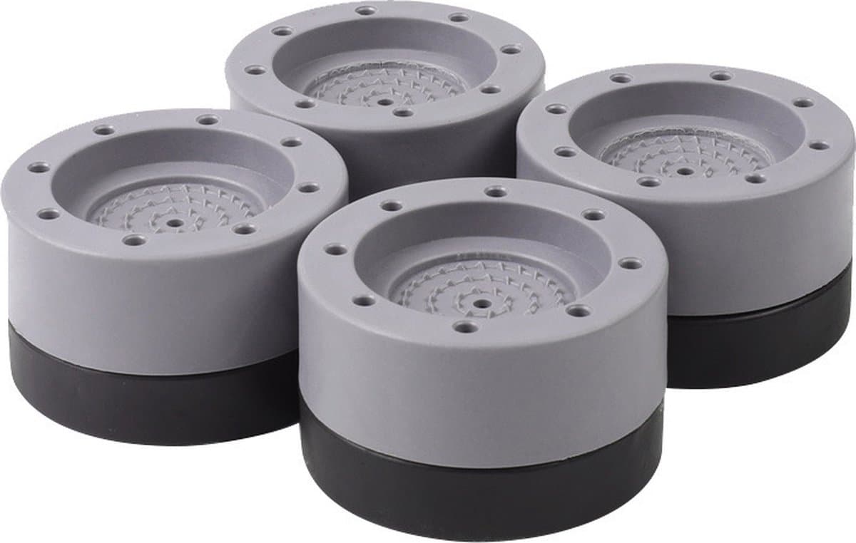 4-pack wasmachine anti-vibratie voetjes, verstelbare rubberen voetjes voor wasmachines, drogers, meubels, koelkasten, antislip, geluidsreductie（4.7x4.7x3.5cm） - Verhoogde voeten 3,5 cm — afbeelding 1