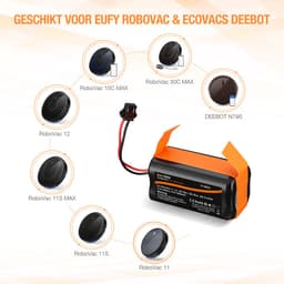 Voltière 14.4V 3200 mAH Accu Geschikt voor RoboVac 11, 11S, 11S Max, 12, 15C Max, 30C Max, 35X & DEEBOT N79S - Vervangende Batterij Geschikt voor Automatische Robovac Stofzuigers — thumbnail 3