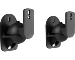 Cabletech Luidspreker Muur Montage Muurbeugel Set van 2 - Zwenk En Kantelbaar - Max Belastbaar Gewicht 3.5 Kg - Zwart - Geschikt voor kleine speakers