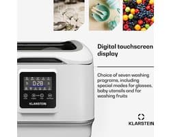 Klarstein SilentScrub tafelmodel vaatwasser - compacte en draagbare tafelmodel vaatwasser voor 3 couverts, 7 programma's en digitaal touchscreen - stille werking met 55 dB