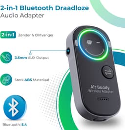 Caliber Airbuddy Pro Bluetooth Receiver & Bluetooth Transmitter - 2 in 1 - Gebruik je eigen draadloze koptelefoon in het vliegtuig - Bluetooth Ontvanger & Bluetooth Zender (PMR206BT) — thumbnail 5