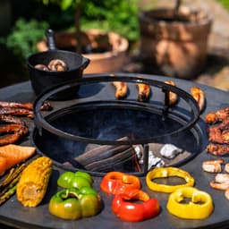 RJRoyal Living BBQ Plancha Grill Hermano XXL Cortenstaal Blackline - Met pook en houtopslag Ø80cm 8mm — thumbnail 5