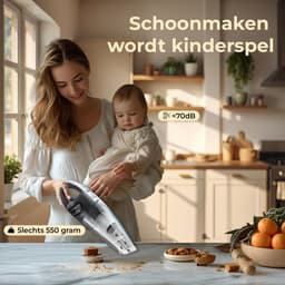 Maca Kruimeldief - Handstofzuiger - 7kPa - 5 opzetstukken - 120W - Snoerloos - Nat en Droog – Zwart — thumbnail 3