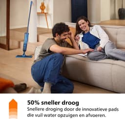 PHILIPS OneUp XV3101/11 Elektrische dweil Blauw inclusief 2 dweildoeken — thumbnail 5
