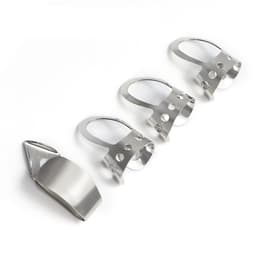 Somstyle Finger Picks Vingerplectrum Set - 4 Stuks - Plectrum voor Gitaar - RVS - Duimplectrum - Zilverkleurig — thumbnail 4