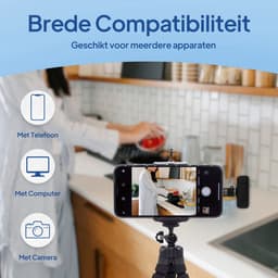 Techard Draadloze Microfoon 2 stuks met Oplaadcase Dasspeld Microfoon Lavalier Microfoon Draadloos Microfoons 2026 Model - Inclusief Windkapjes en Adapters — thumbnail 5