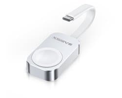 Mini Oplaadkabel geschikt voor Apple Watch Oplader USB C - Compact - Snellader iWatch Series 10 9 8 7 6 5 4 3 2 SE Ultra 2 Kabel