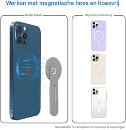Magnetische Telefoonhouder voor Laptop – Aanpasbare Telefoonmonitor Zijbevestiging – Compatibel met iPhone 13/12 Series – Dun & Opvouwbaar -Zilver — thumbnail 4