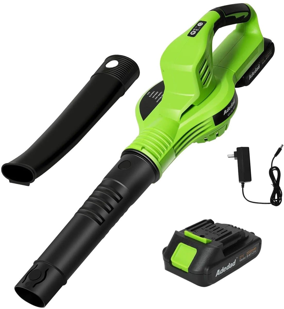 Bladblazer - Bladblazers met Accu - Stofzuiger - Draadloze - Elektrische - 21V - 3000W - Tuinreiniger met 1 Accu, Compatibel met 18V Batterijsystemen — afbeelding 1